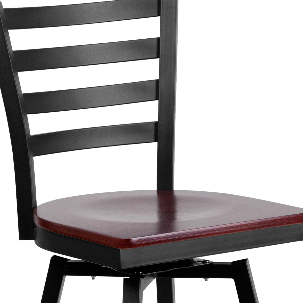 Ladder Back Swivel Metal Barstool