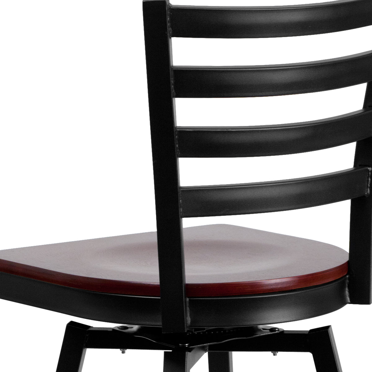 Ladder Back Swivel Metal Barstool