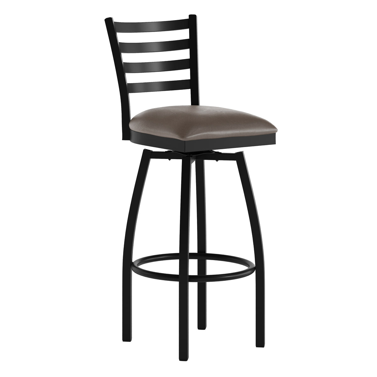 Ladder Back Swivel Metal Barstool