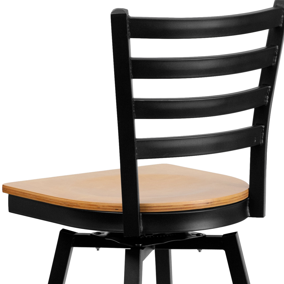 Ladder Back Swivel Metal Barstool