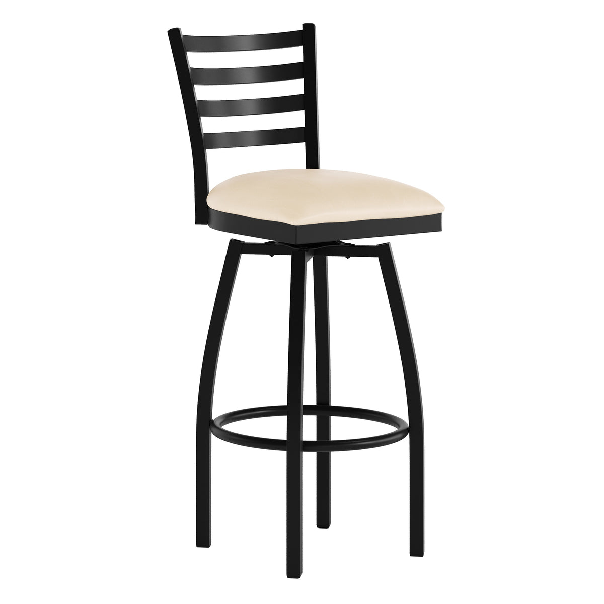 Ladder Back Swivel Metal Barstool