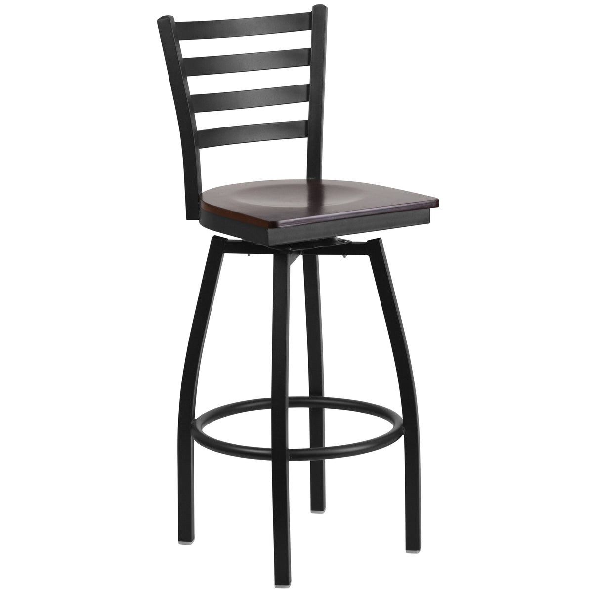 Ladder Back Swivel Metal Barstool