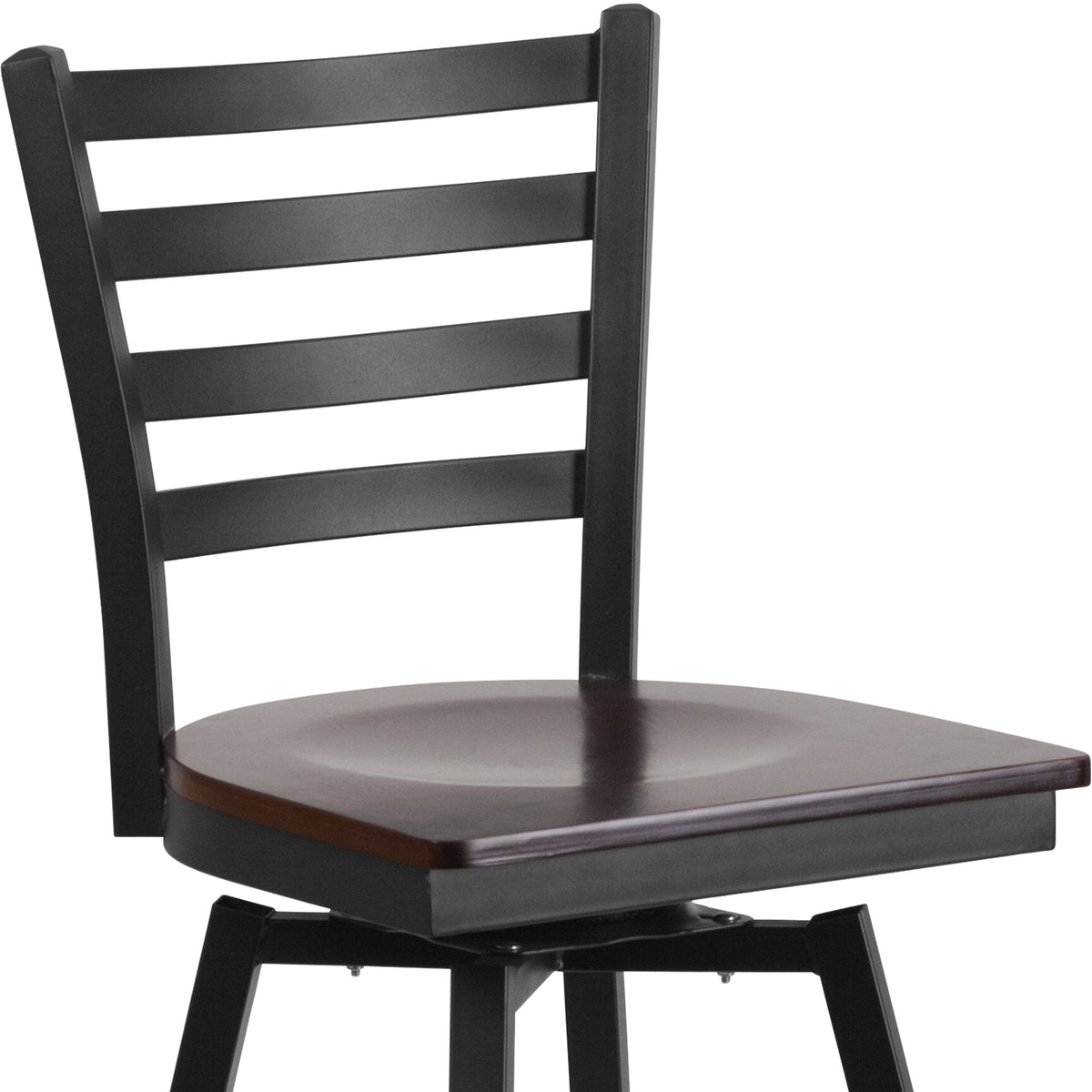 Ladder Back Swivel Metal Barstool