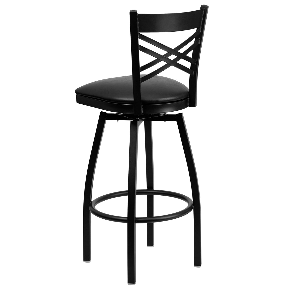 X" Back Swivel Metal Barstool