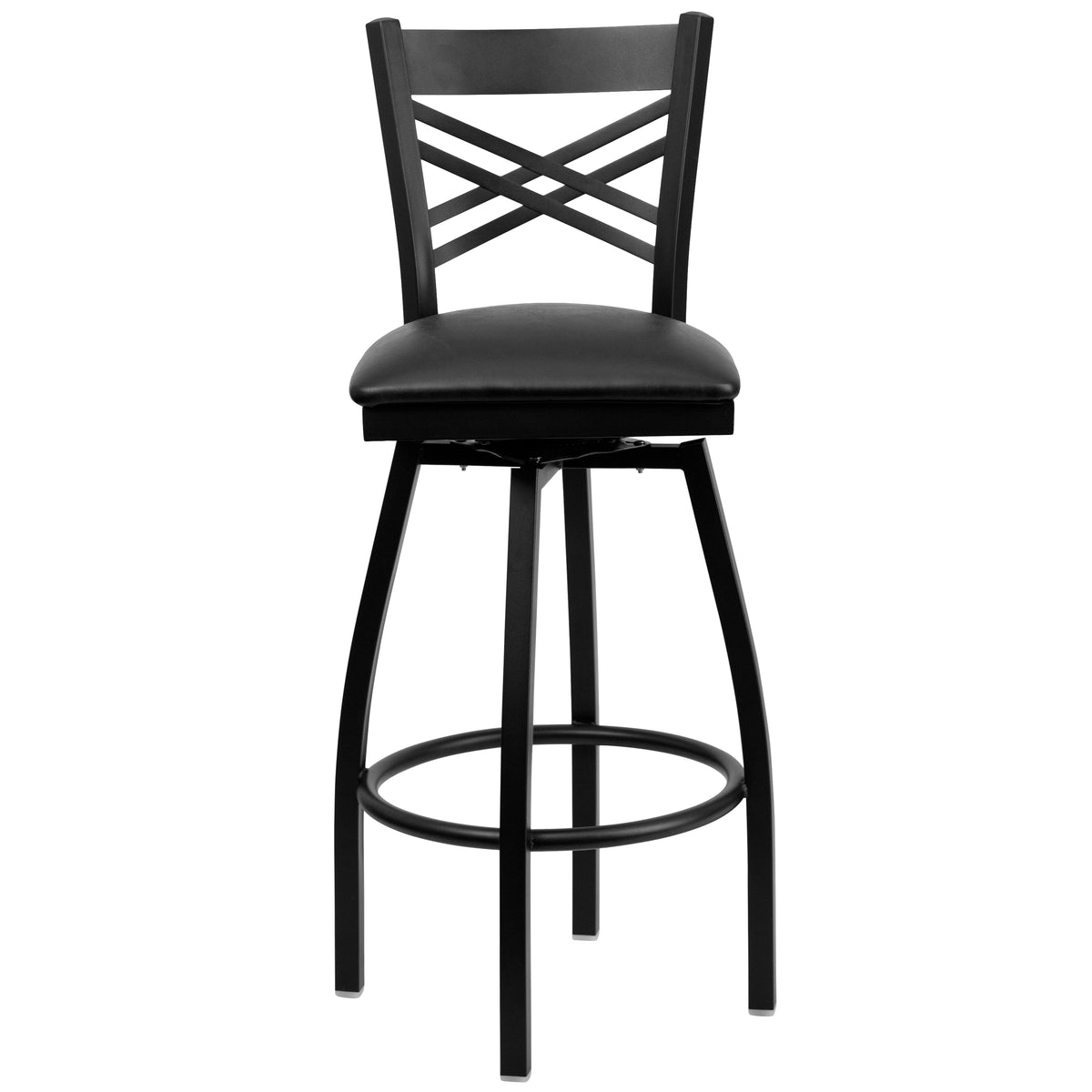 X" Back Swivel Metal Barstool