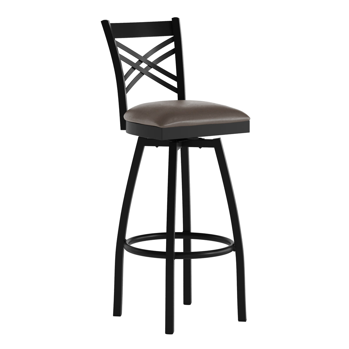X" Back Swivel Metal Barstool