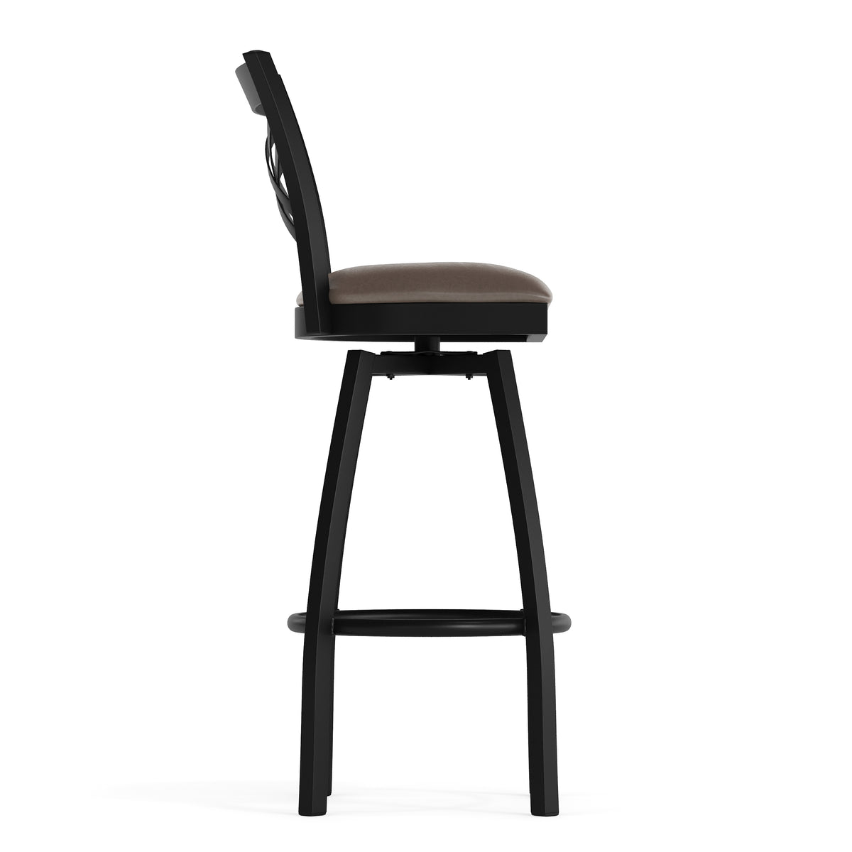 X" Back Swivel Metal Barstool