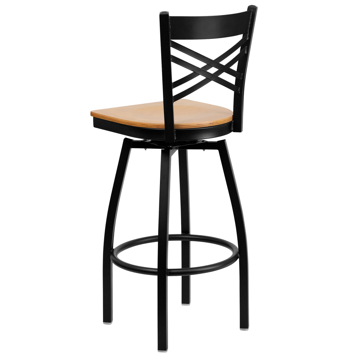 X" Back Swivel Metal Barstool