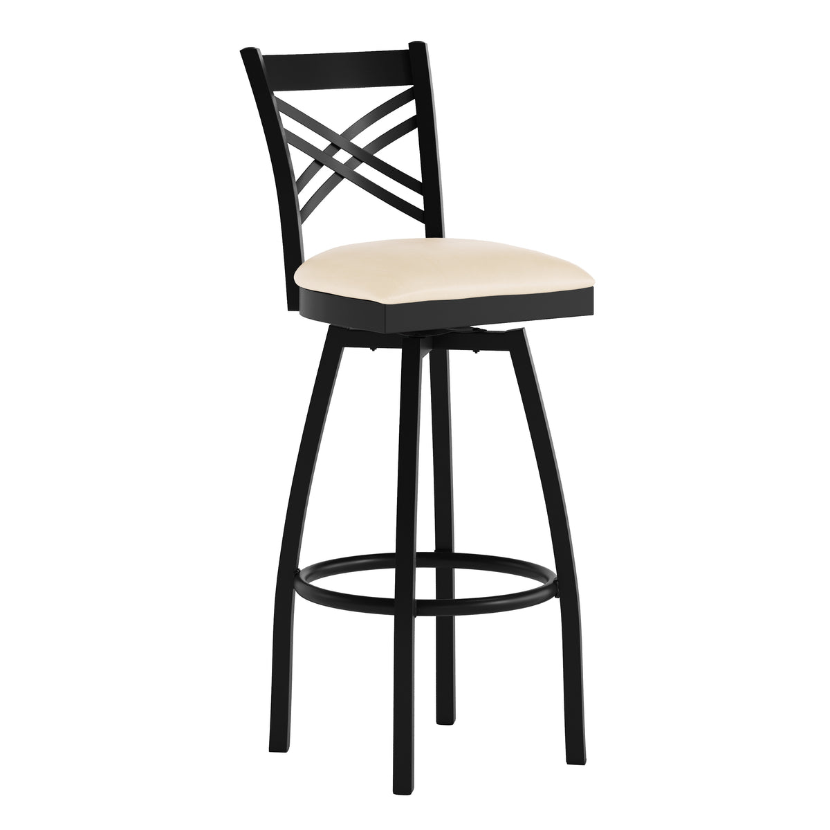 X" Back Swivel Metal Barstool