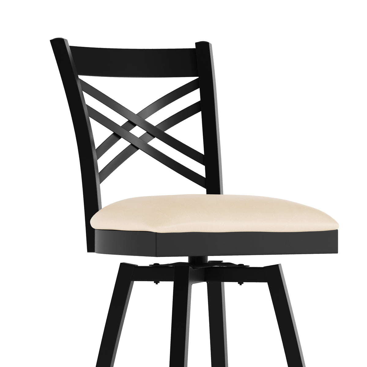 X" Back Swivel Metal Barstool