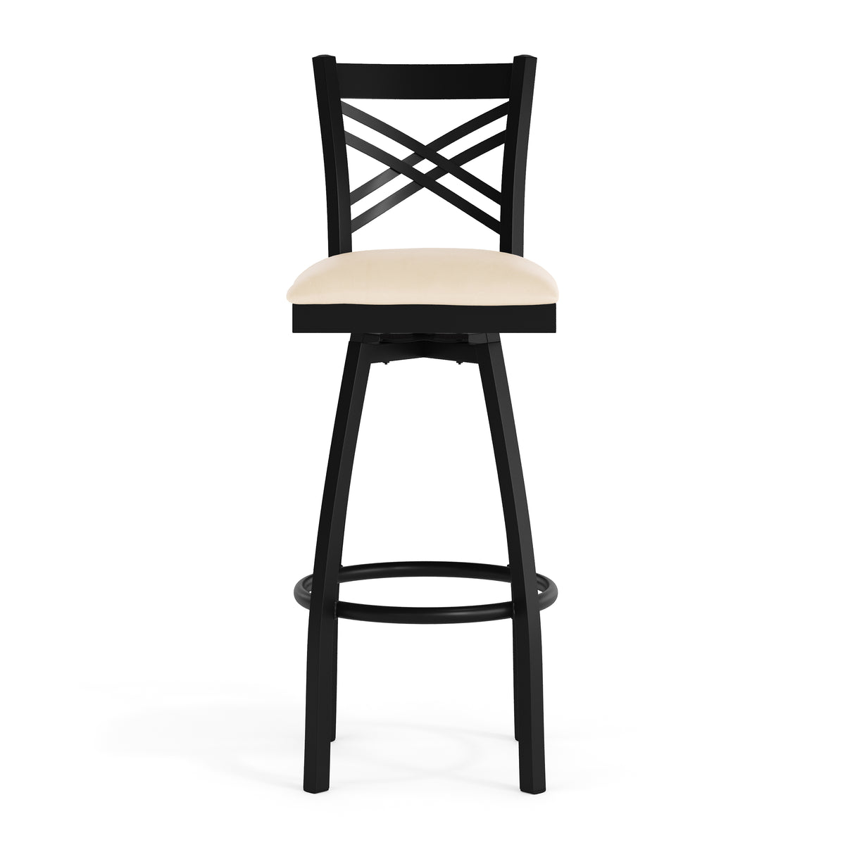 X" Back Swivel Metal Barstool
