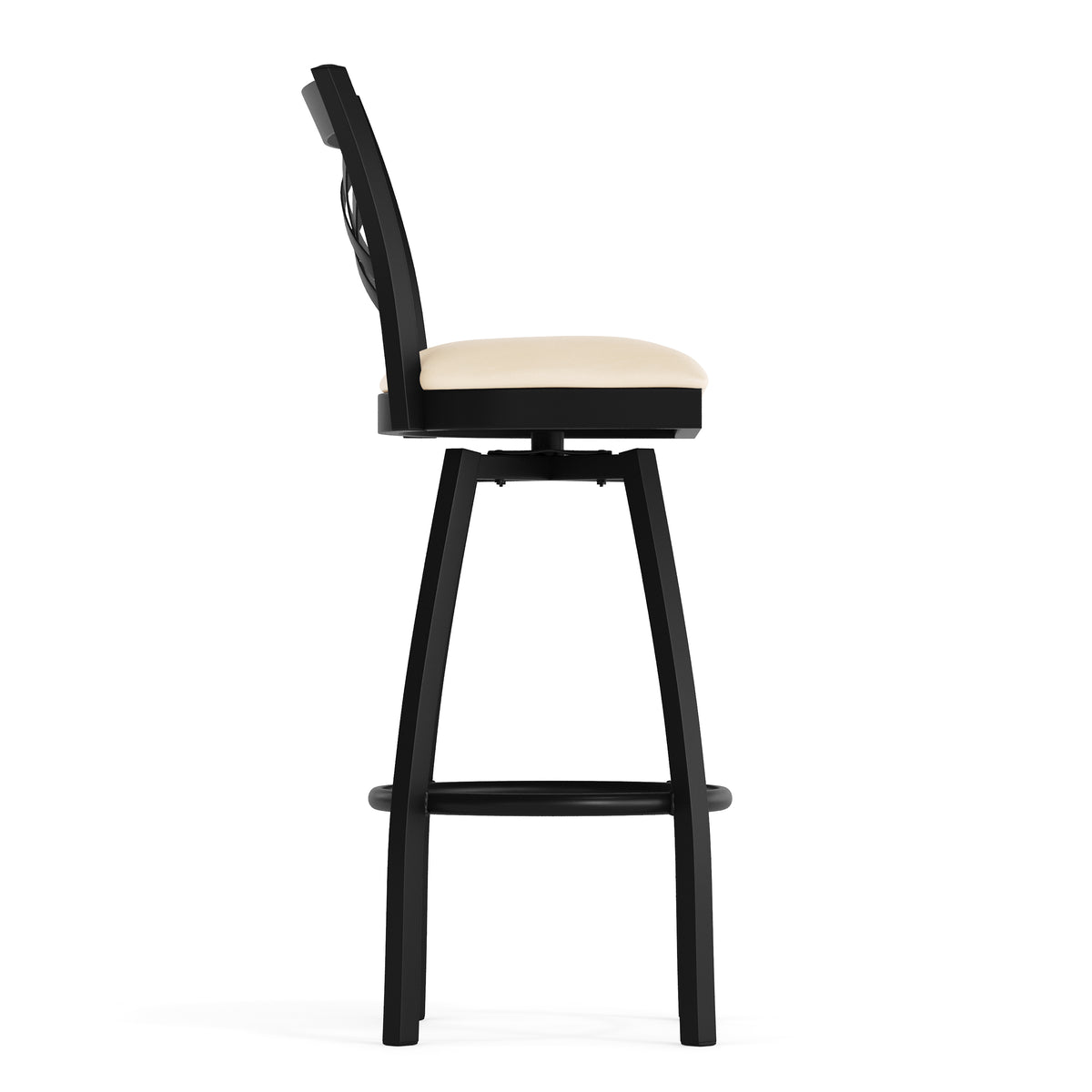 X" Back Swivel Metal Barstool