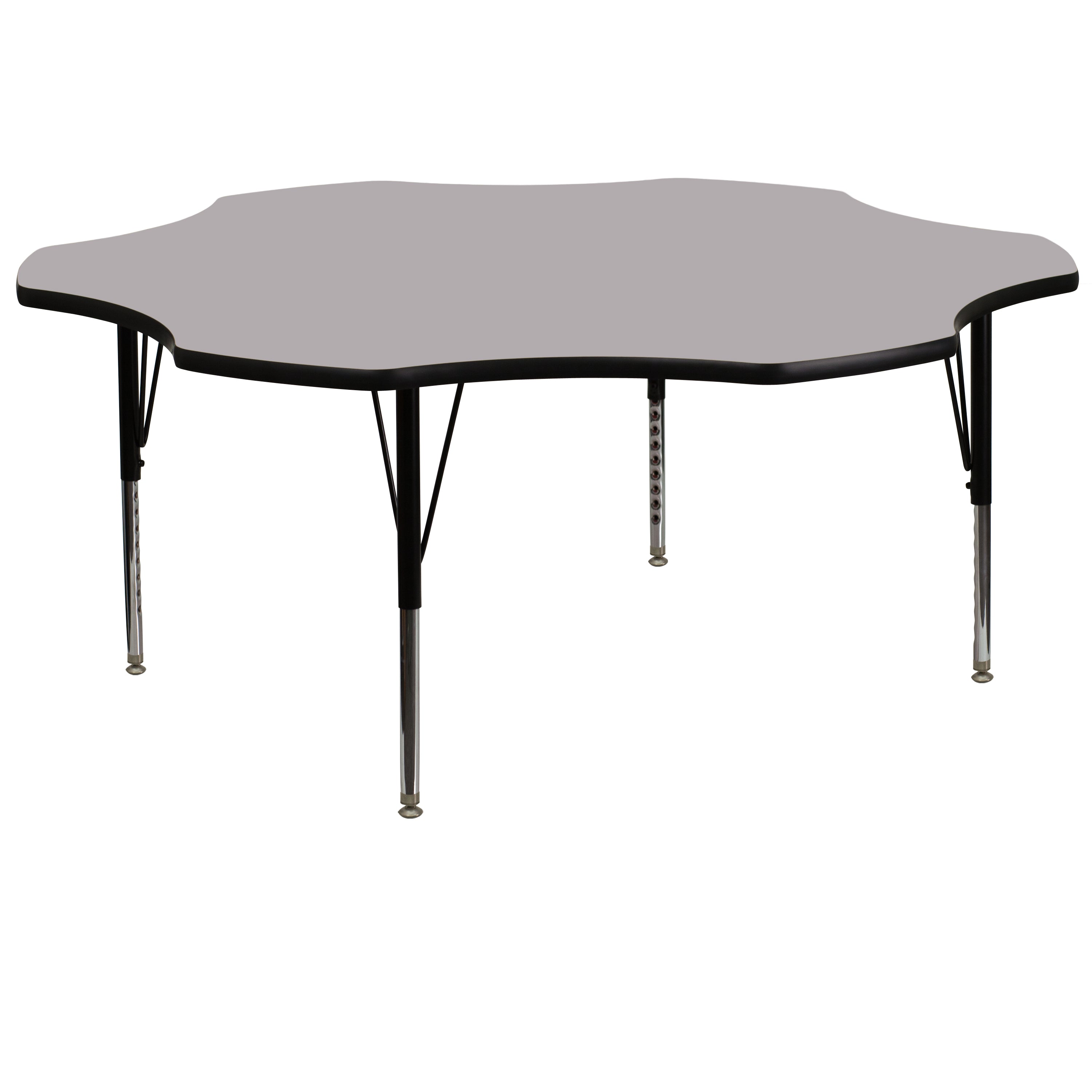 60'' Flower Thermal Laminate Activity Table - Height Adjustable Short Legs-Flower Activity Table-Flash Furniture-Wall2Wall Furnishings