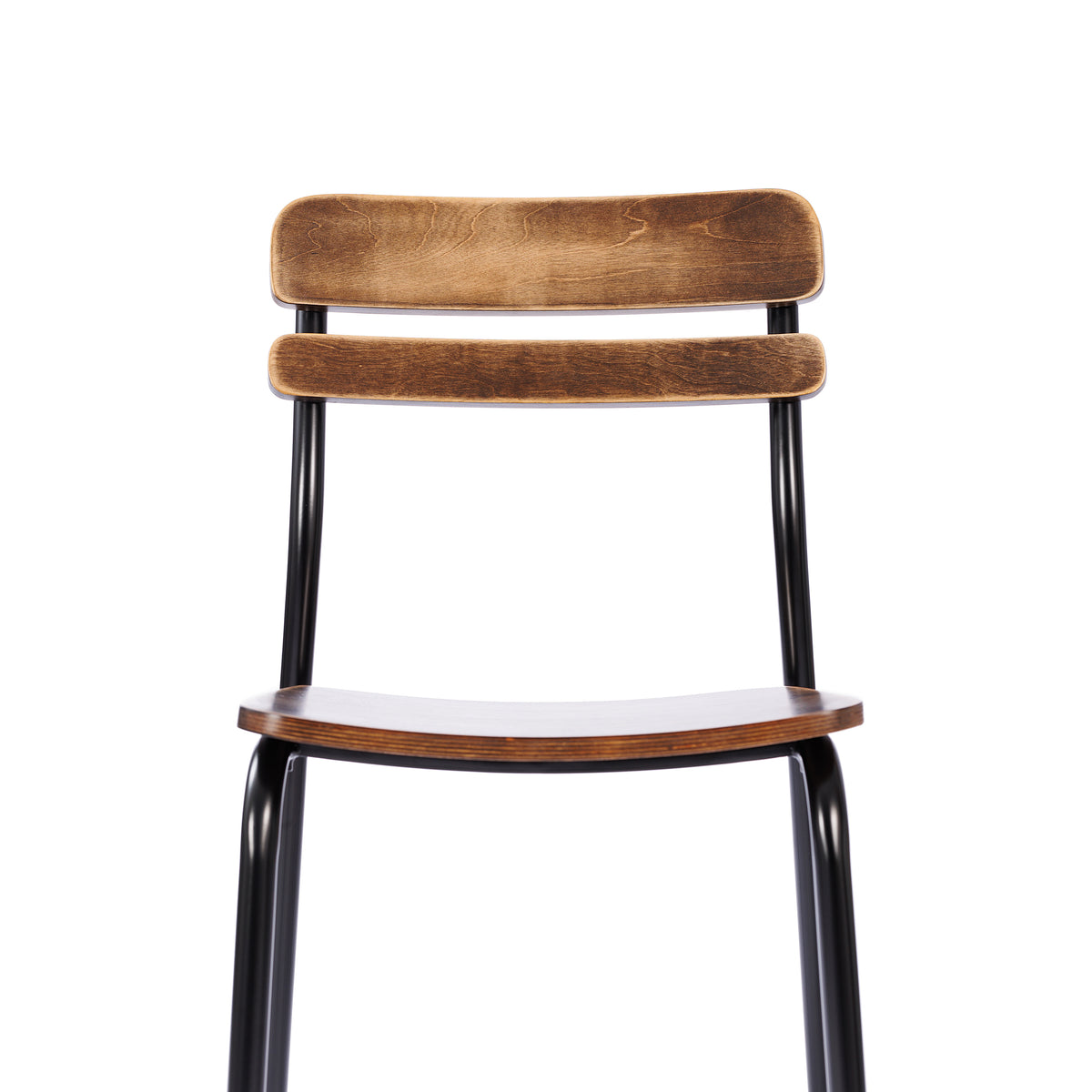 Cyprus Commercial Grade Solid Wood Dining Chair with Metal Frame and Antique Finish