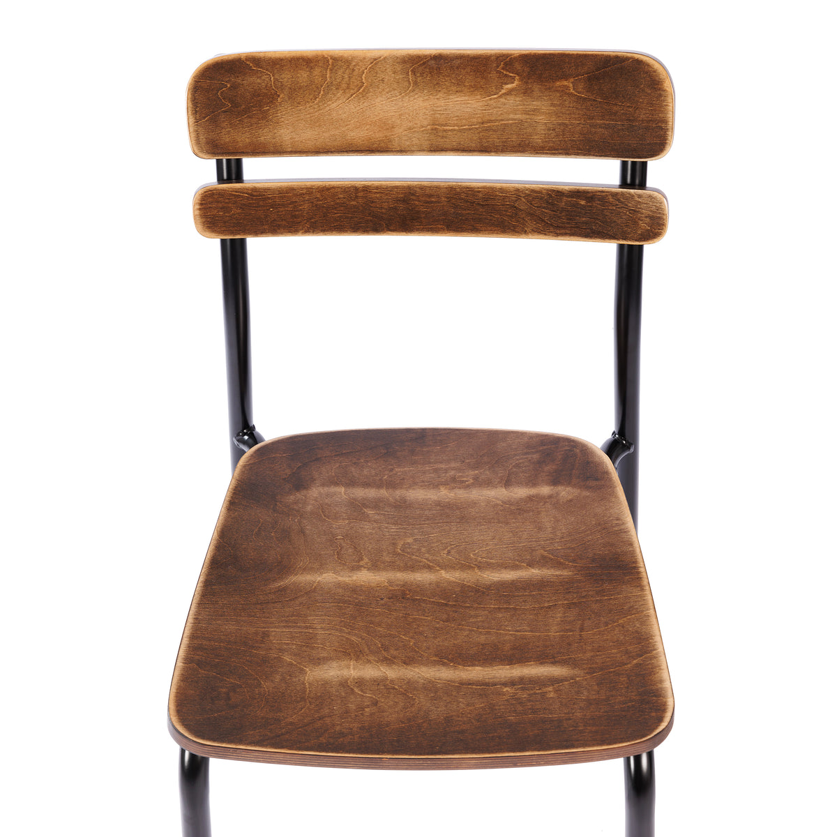 Cyprus Commercial Grade Solid Wood Dining Chair with Metal Frame and Antique Finish