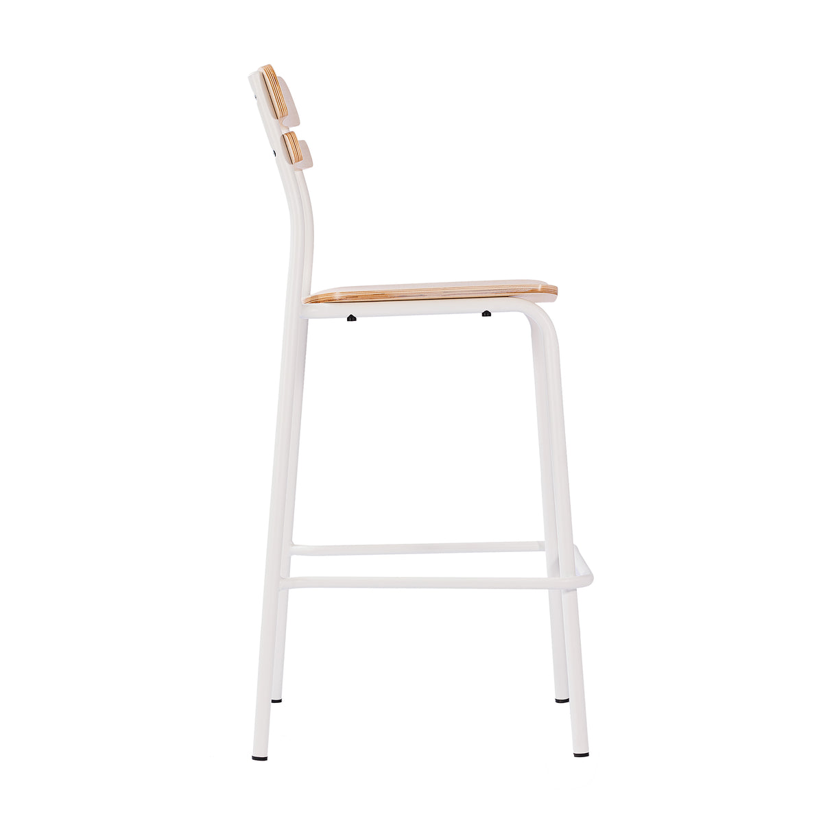 Cyprus Commercial Grade Solid Wood Bar Stool with Metal Frame and Antique Finish