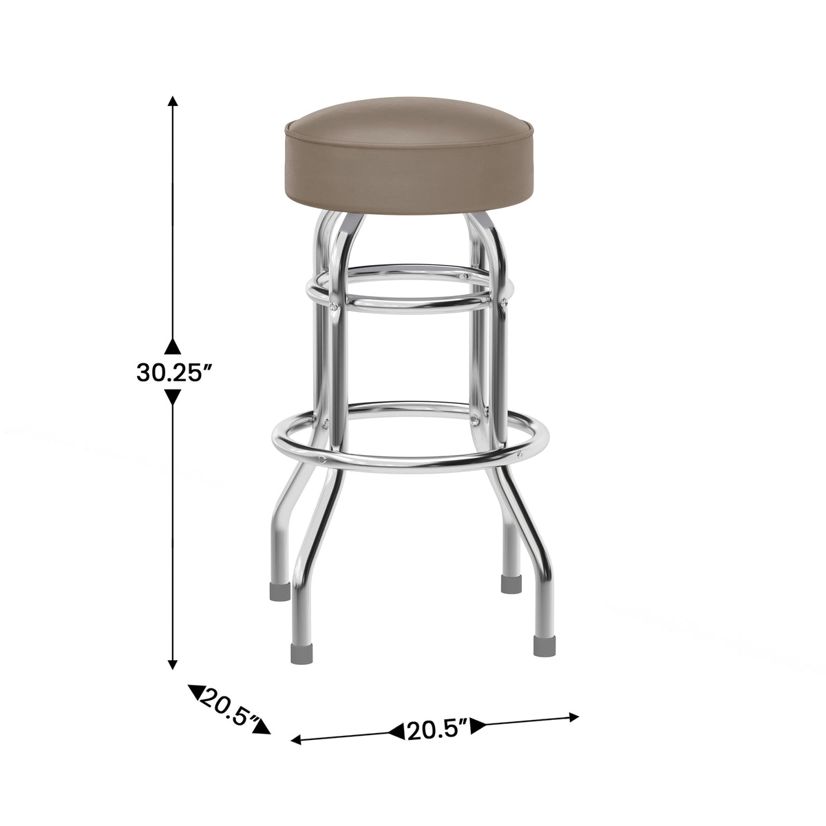 Double Ring Chrome Barstool