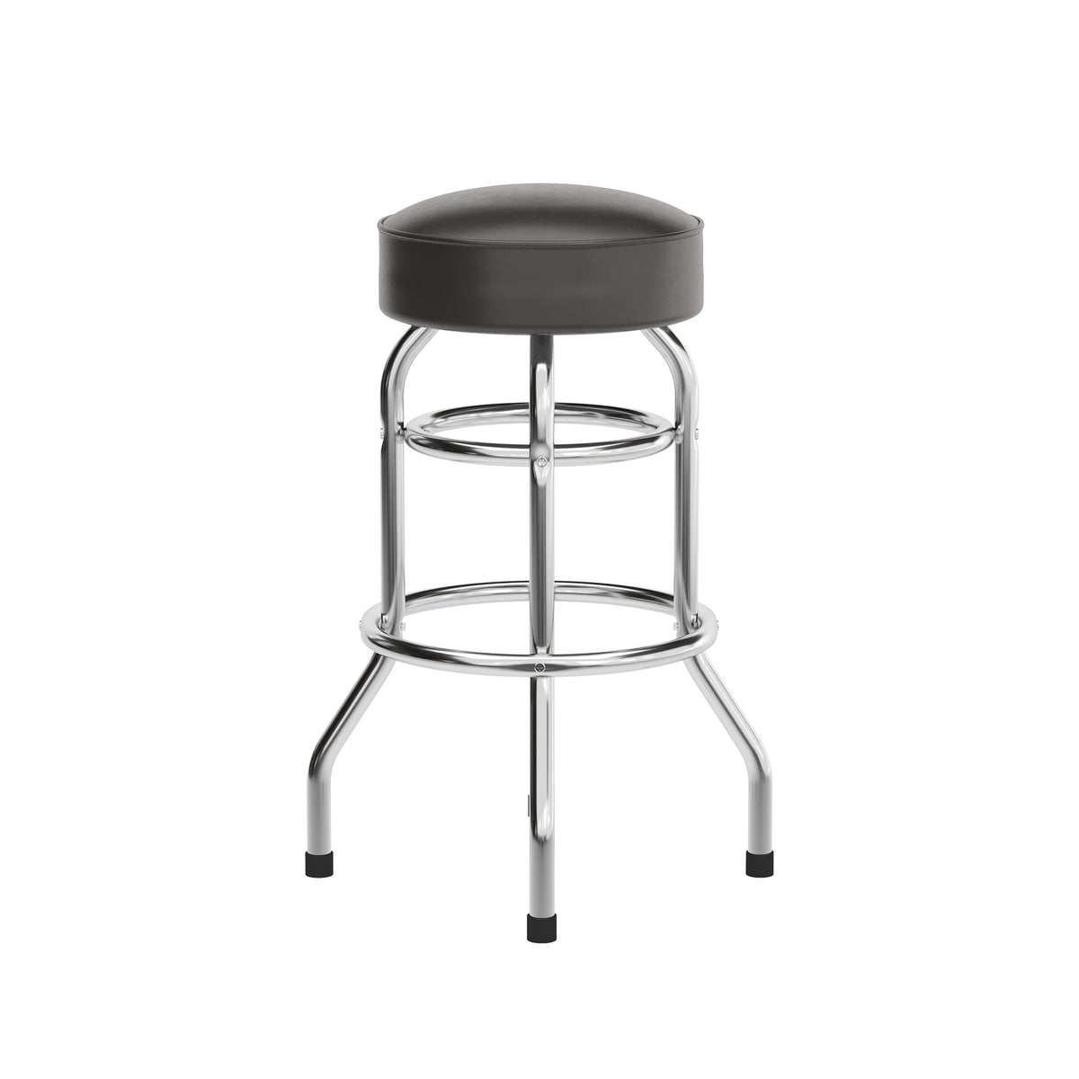 Double Ring Chrome Barstool