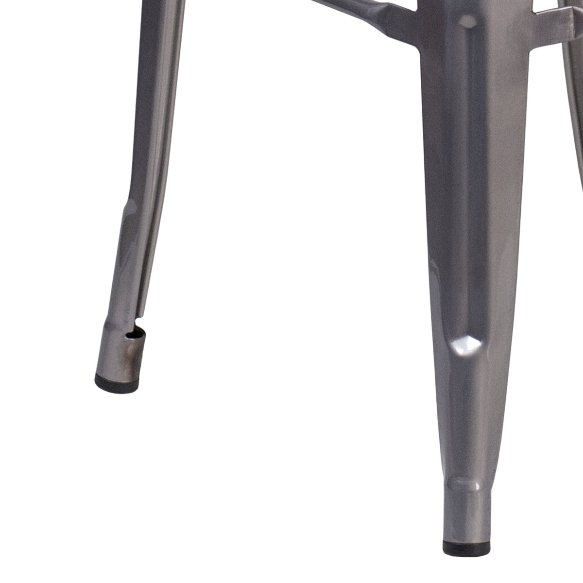 30'' High Backless Metal Indoor Barstool with Square Seat