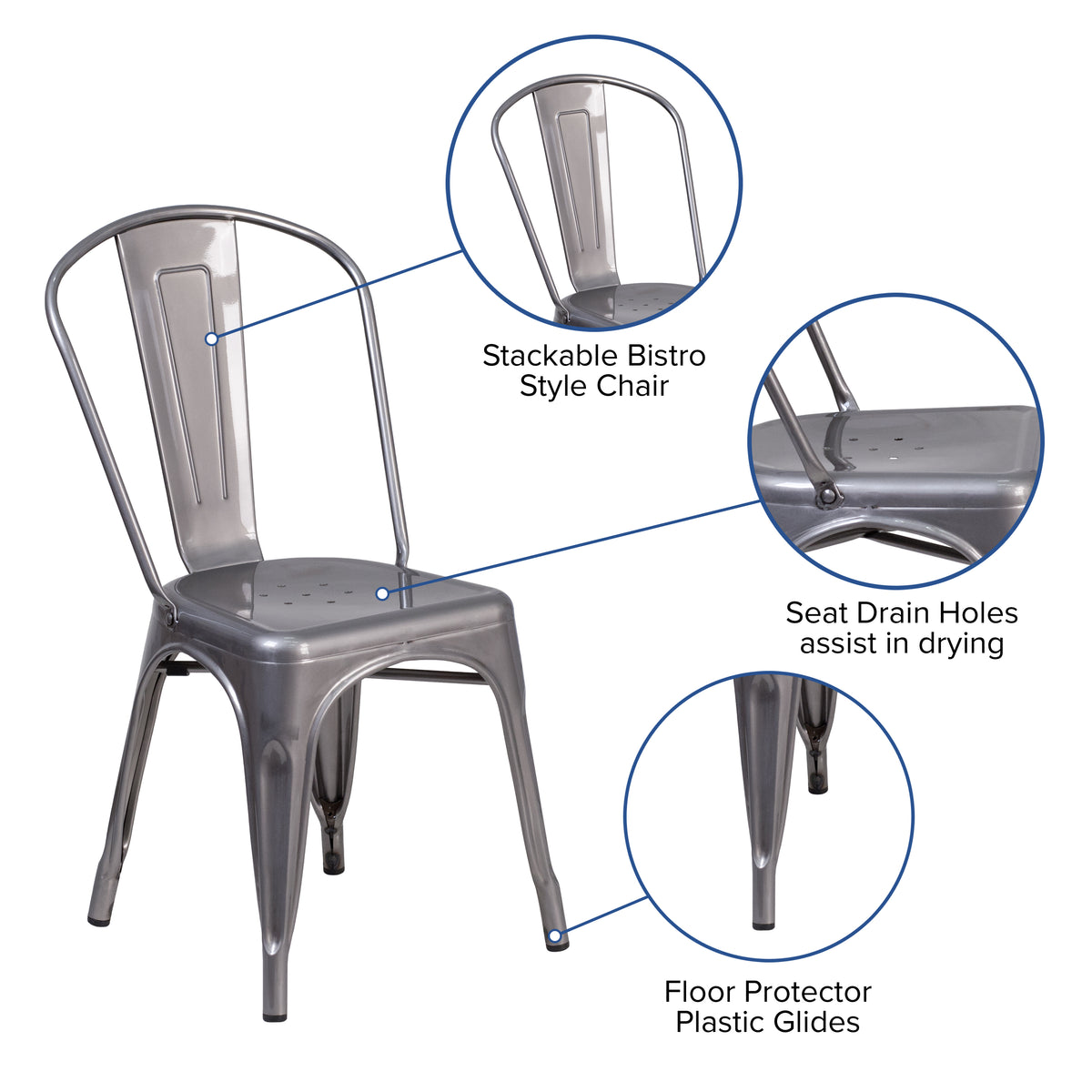 Metal Indoor Stackable Chair
