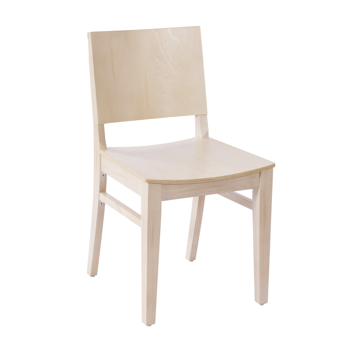 Naples Commercial Grade Solid Wood Dining Chair with Curved Backrest