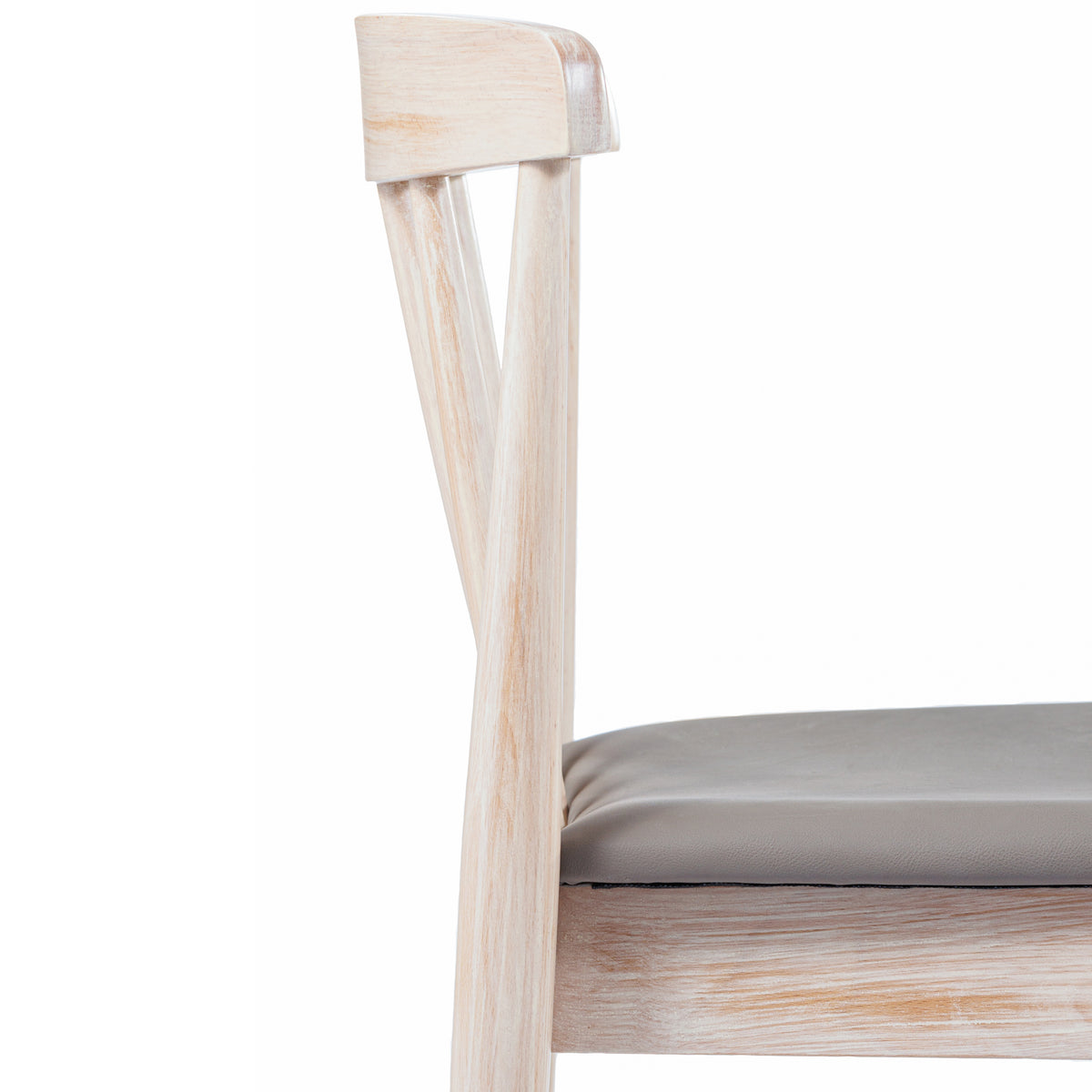 Chester Commercial Grade Solid Wood Dining Chair with Slatted Backrest and Vinyl Seat