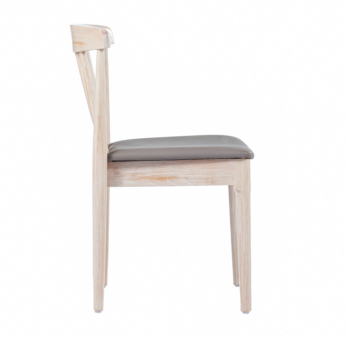 Chester Commercial Grade Solid Wood Dining Chair with Slatted Backrest and Vinyl Seat