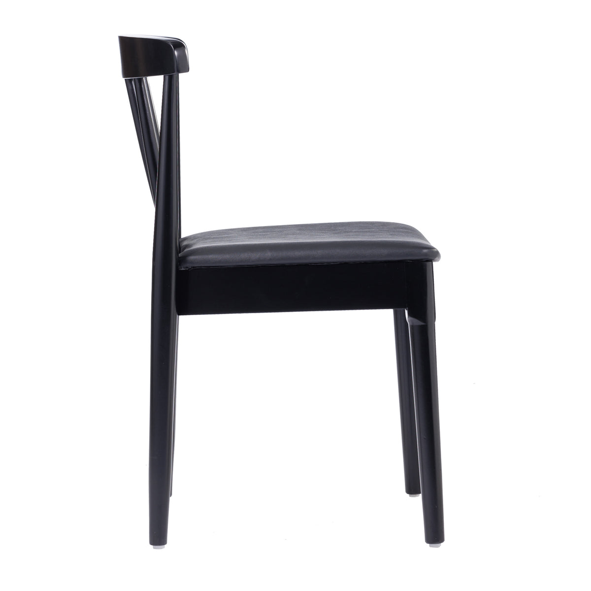 Chester Commercial Grade Solid Wood Dining Chair with Slatted Backrest and Vinyl Seat