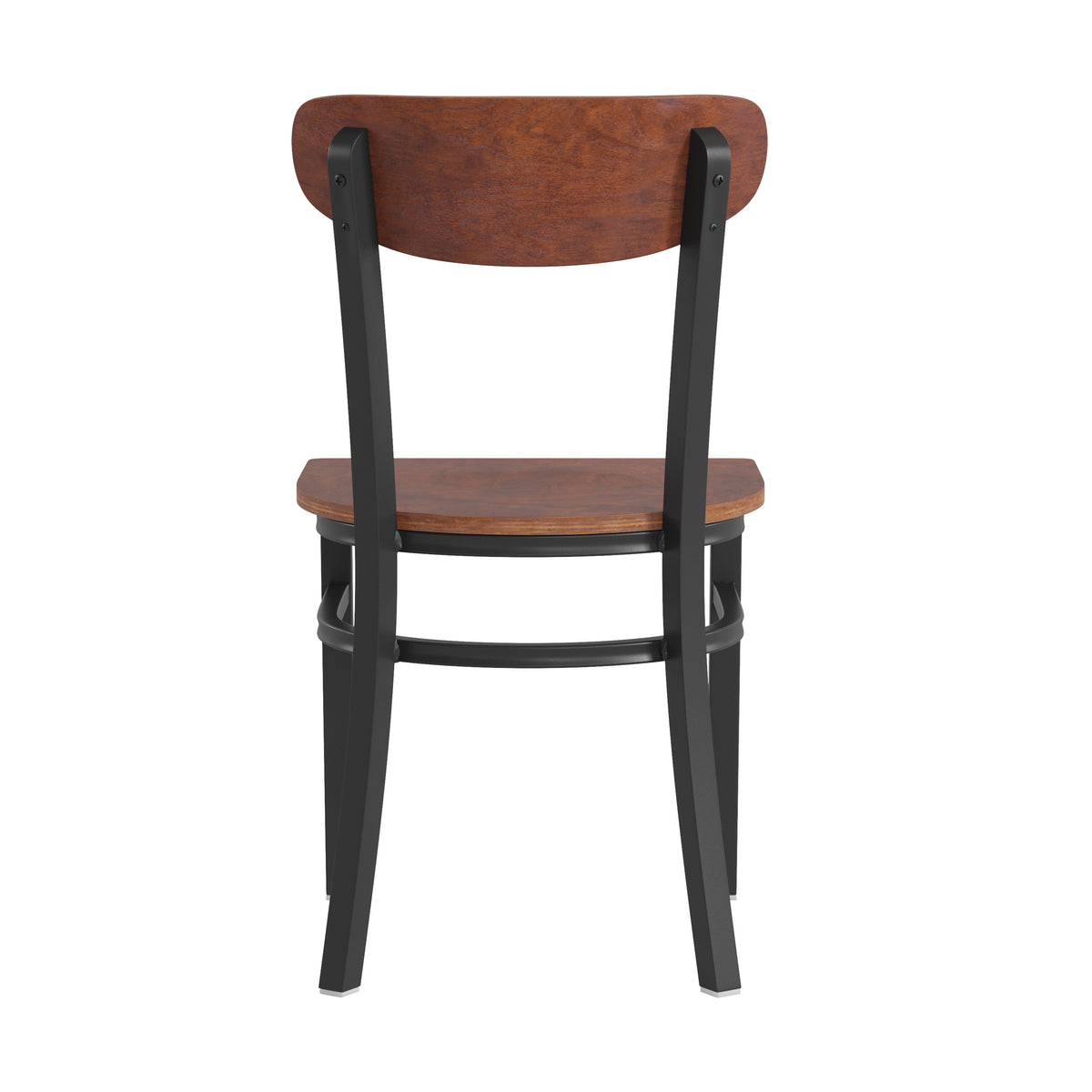 Wright Commercial Grade Dining Chair with 500 LB. Capacity Steel Frame, Solid Wood Seat, and Boomerang Back