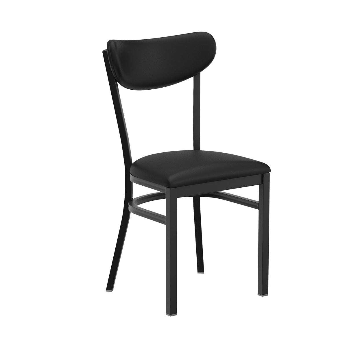 Wright Commercial Grade Dining Chair with 500 LB. Capacity Steel Frame, Solid Wood Seat, and Boomerang Back