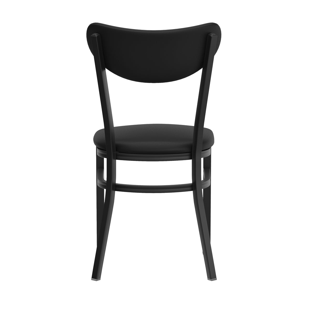 Wright Commercial Grade Dining Chair with 500 LB. Capacity Steel Frame, Solid Wood Seat, and Boomerang Back