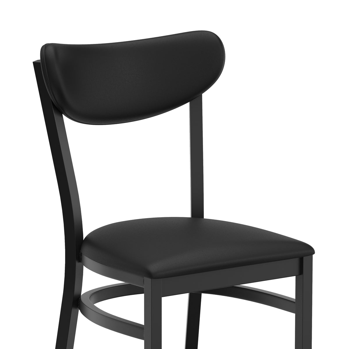 Wright Commercial Grade Dining Chair with 500 LB. Capacity Steel Frame, Solid Wood Seat, and Boomerang Back