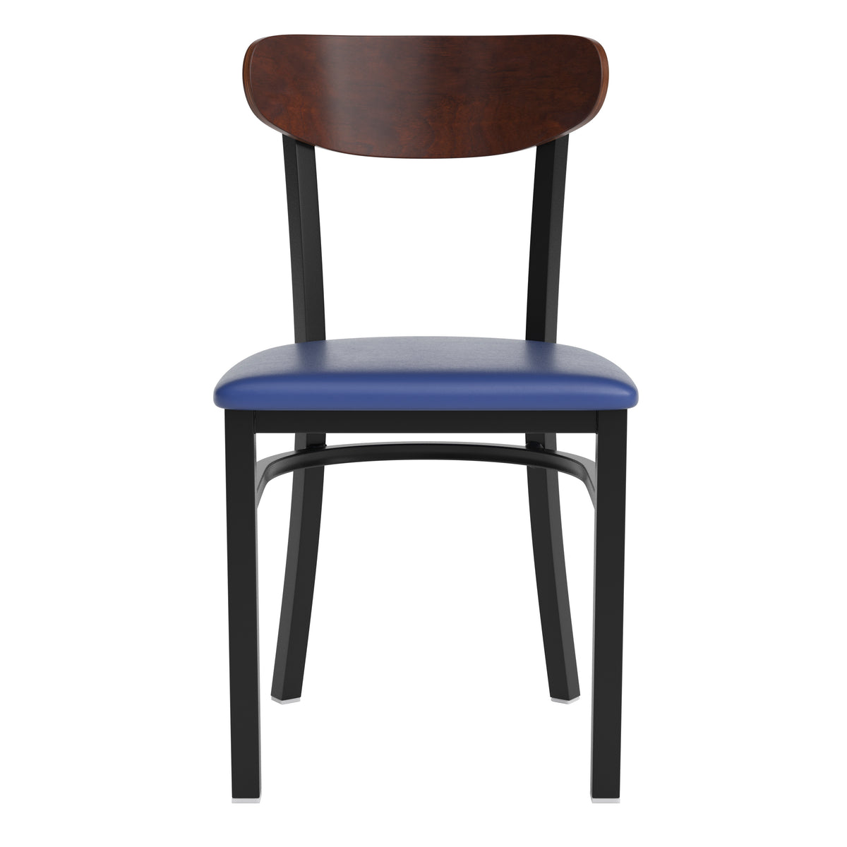 Wright Commercial Grade Dining Chair with 500 LB. Capacity Steel Frame, Solid Wood Seat, and Boomerang Back