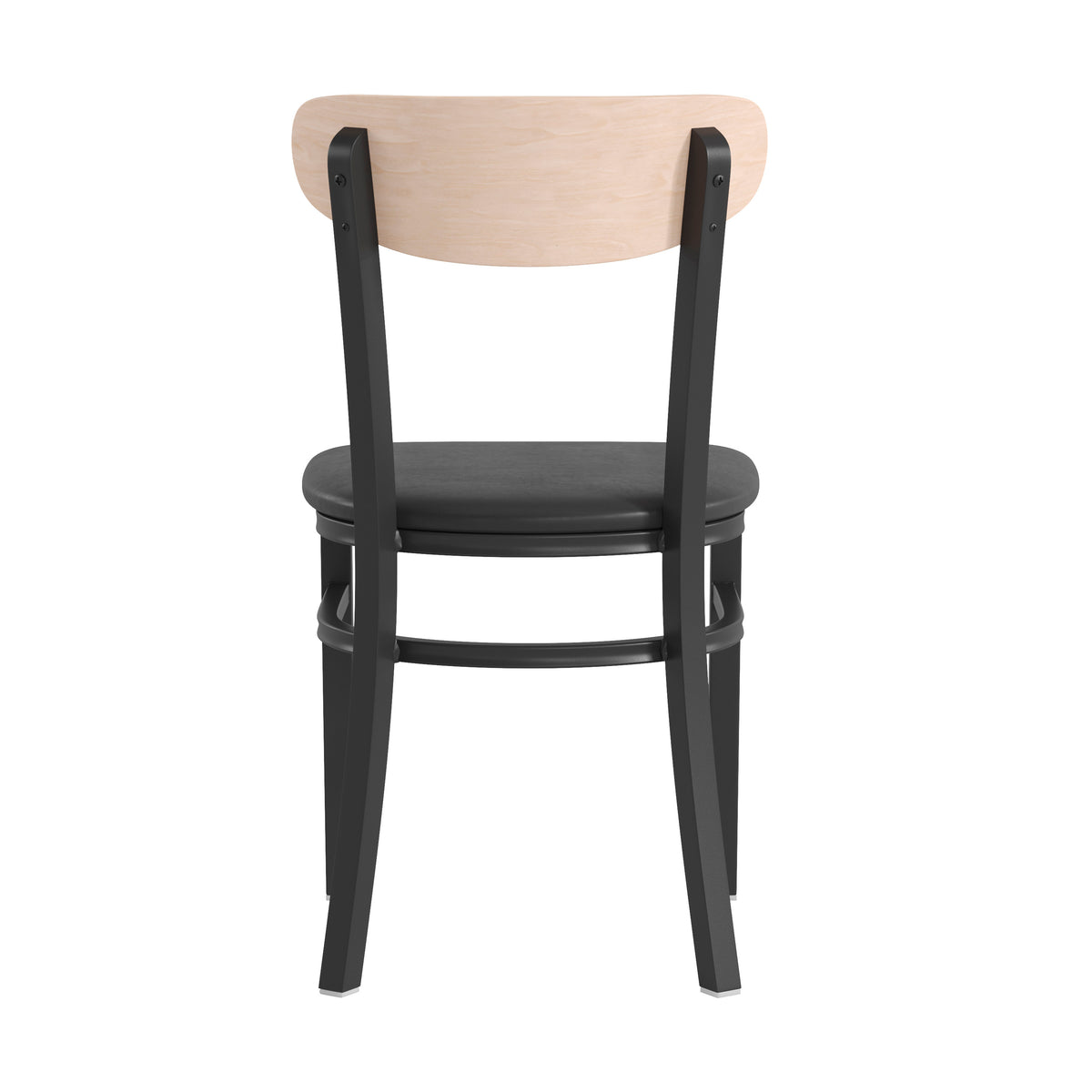 Wright Commercial Grade Dining Chair with 500 LB. Capacity Steel Frame, Solid Wood Seat, and Boomerang Back
