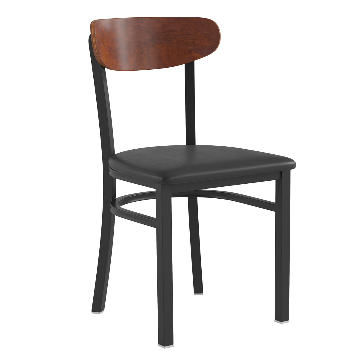 Wright Commercial Grade Dining Chair with 500 LB. Capacity Steel Frame, Solid Wood Seat, and Boomerang Back