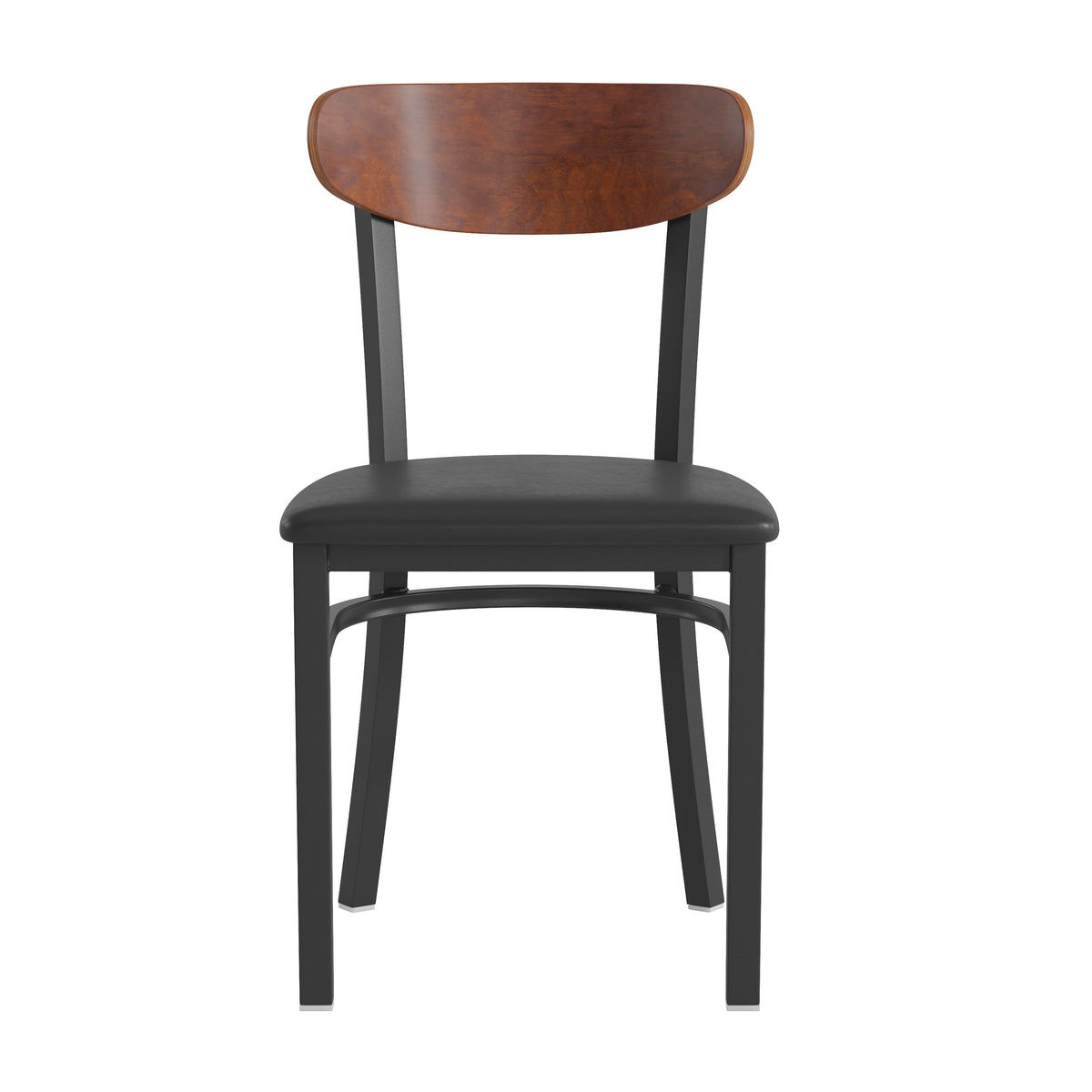 Wright Commercial Grade Dining Chair with 500 LB. Capacity Steel Frame, Solid Wood Seat, and Boomerang Back