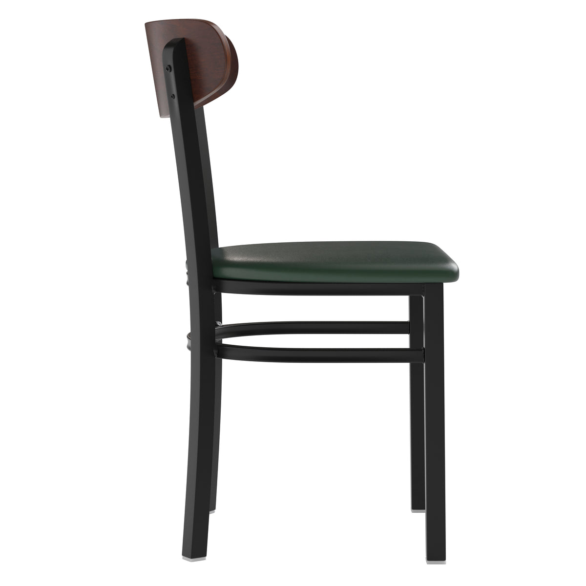 Wright Commercial Grade Dining Chair with 500 LB. Capacity Steel Frame, Solid Wood Seat, and Boomerang Back