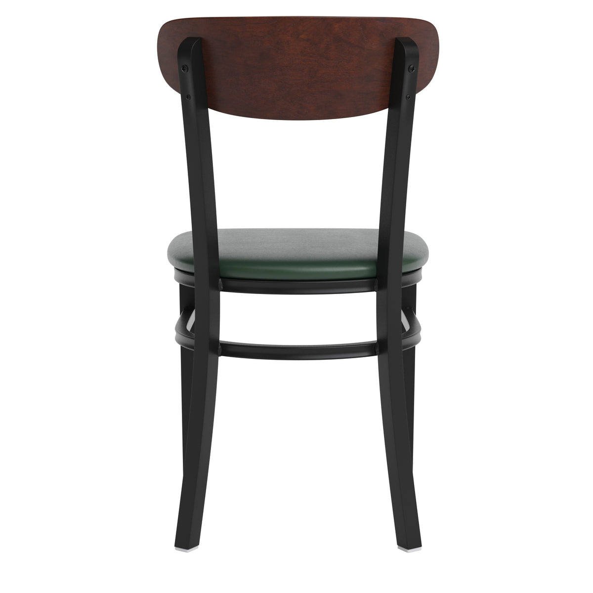 Wright Commercial Grade Dining Chair with 500 LB. Capacity Steel Frame, Solid Wood Seat, and Boomerang Back