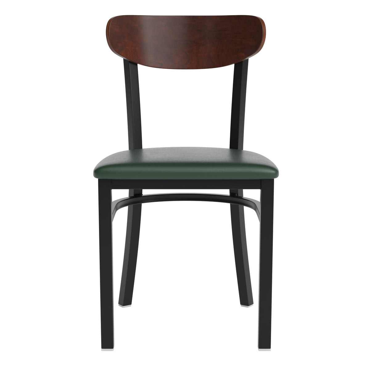 Wright Commercial Grade Dining Chair with 500 LB. Capacity Steel Frame, Solid Wood Seat, and Boomerang Back