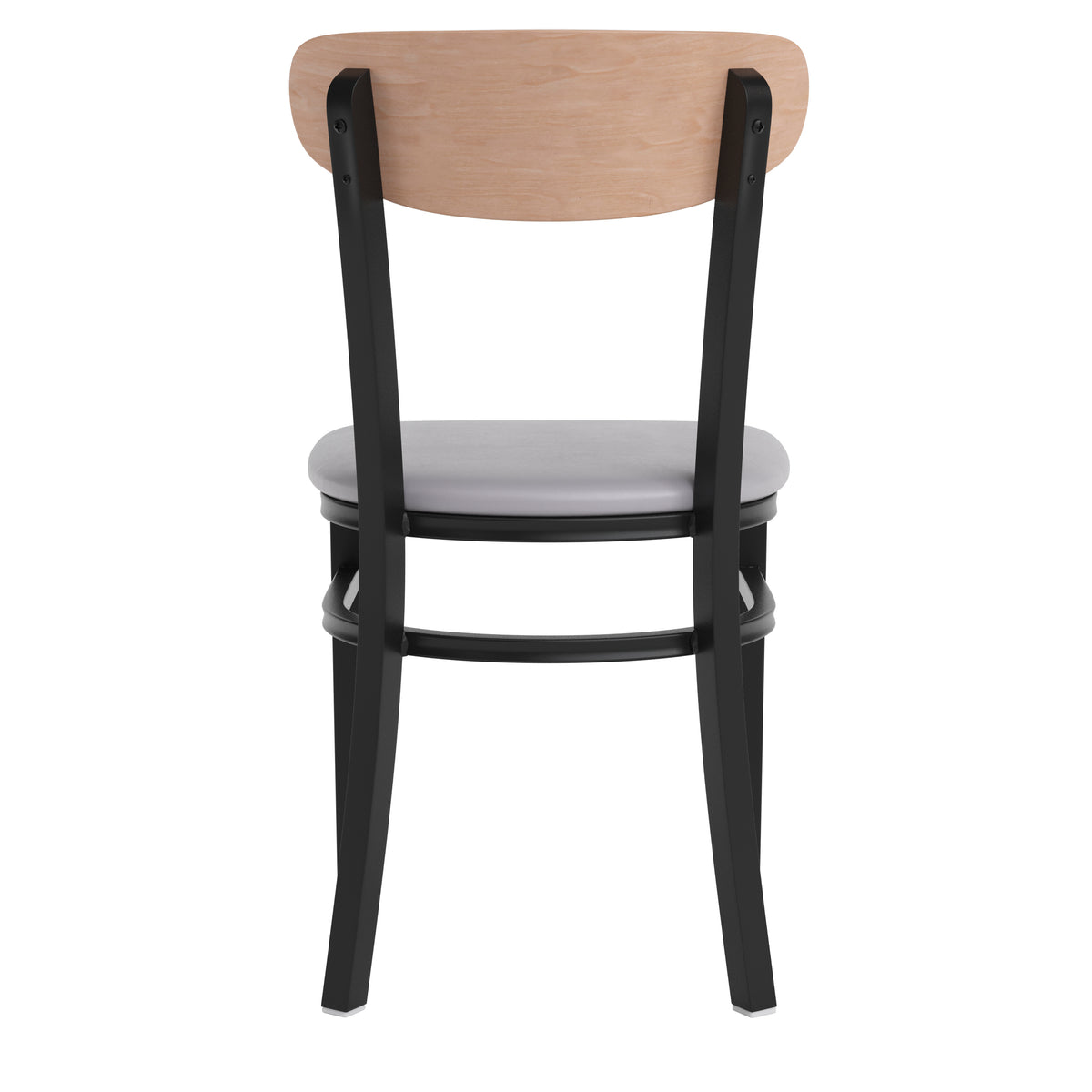 Wright Commercial Grade Dining Chair with 500 LB. Capacity Steel Frame, Solid Wood Seat, and Boomerang Back