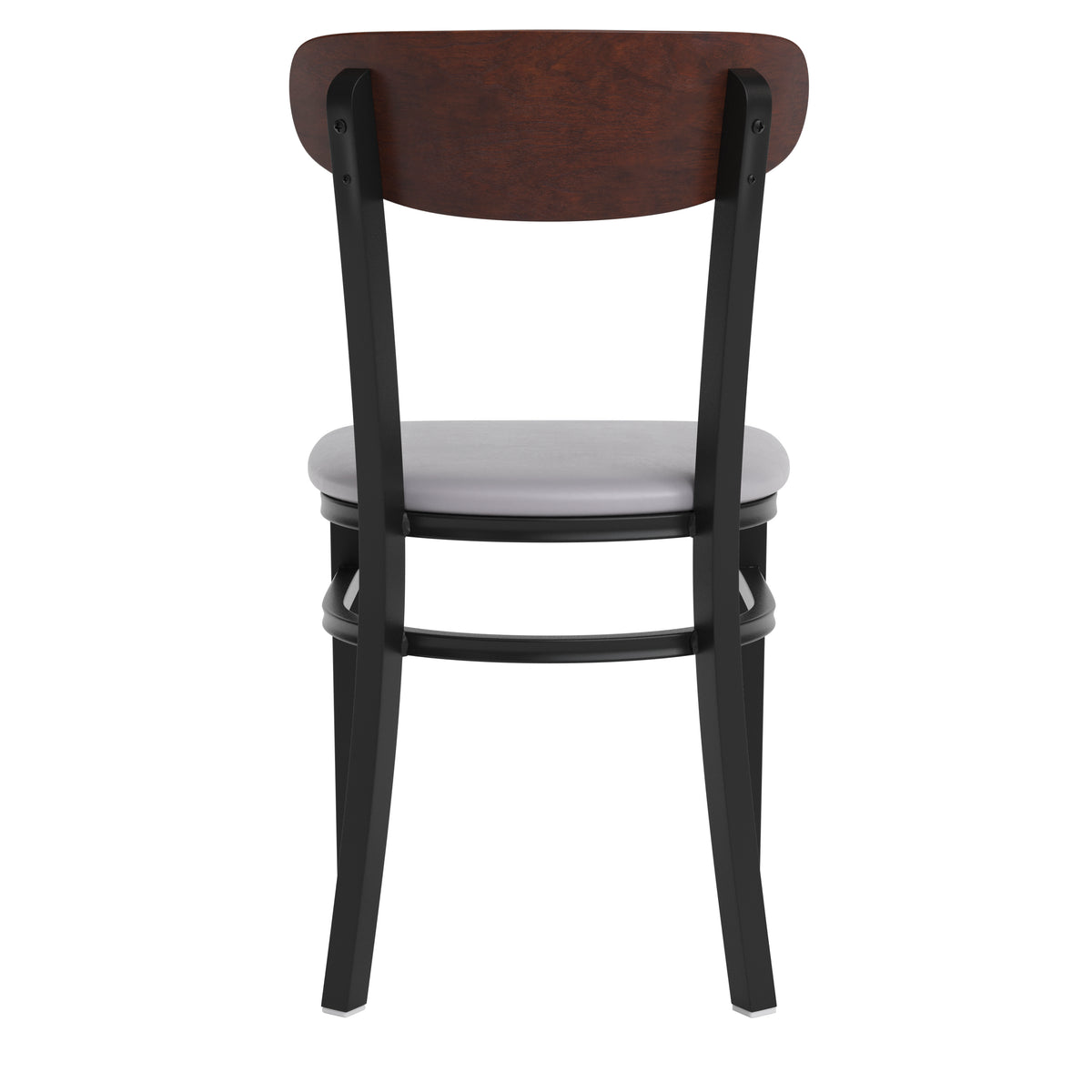 Wright Commercial Grade Dining Chair with 500 LB. Capacity Steel Frame, Solid Wood Seat, and Boomerang Back