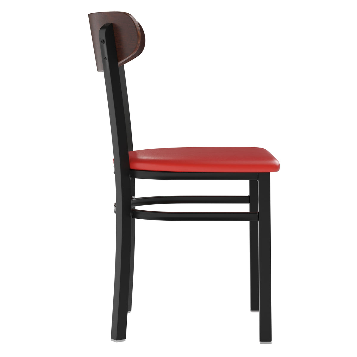 Wright Commercial Grade Dining Chair with 500 LB. Capacity Steel Frame, Solid Wood Seat, and Boomerang Back
