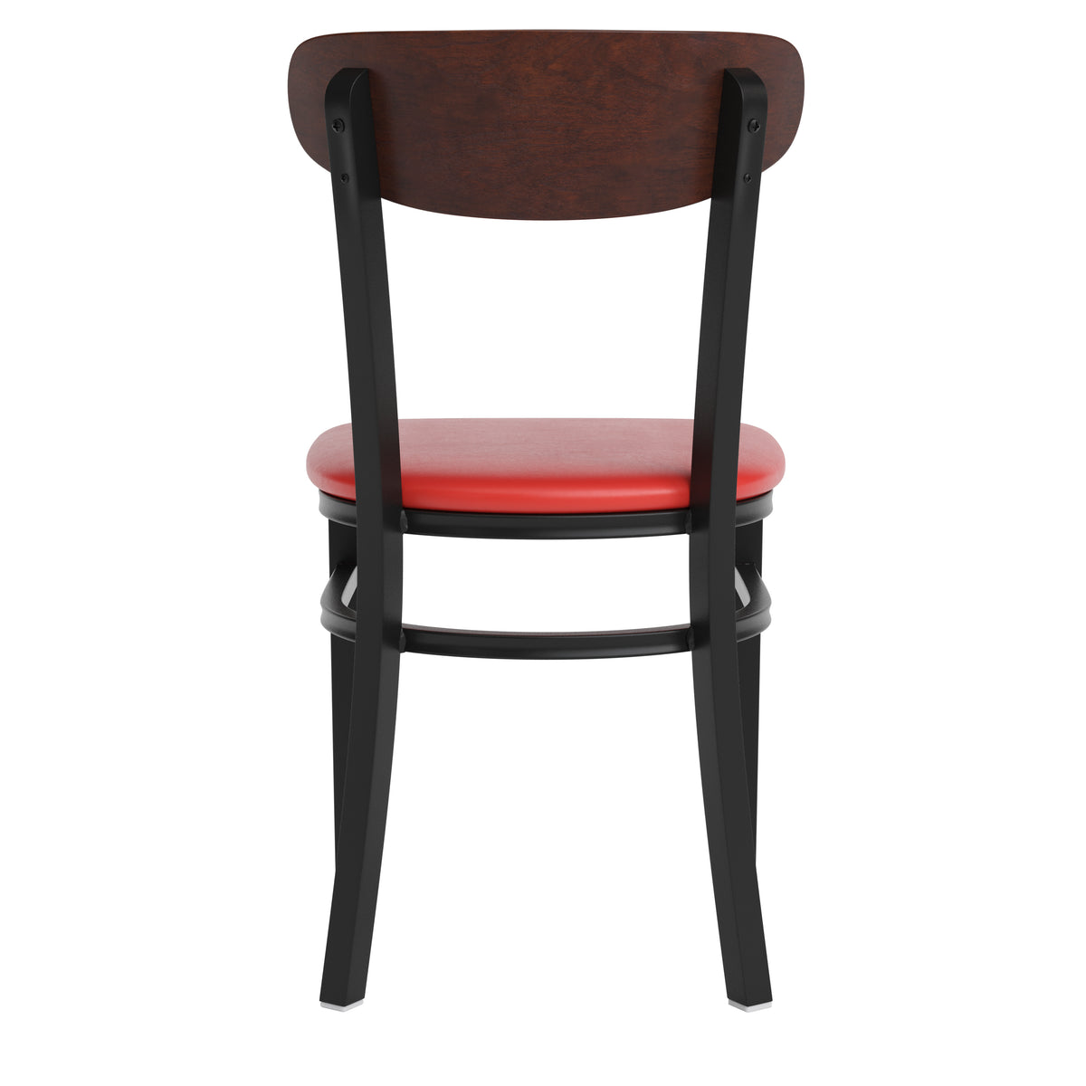 Wright Commercial Grade Dining Chair with 500 LB. Capacity Steel Frame, Solid Wood Seat, and Boomerang Back