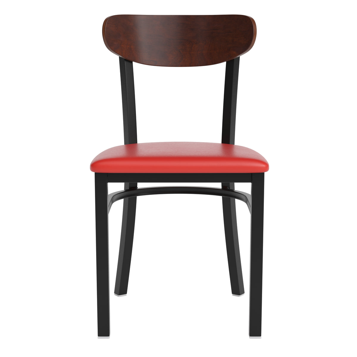 Wright Commercial Grade Dining Chair with 500 LB. Capacity Steel Frame, Solid Wood Seat, and Boomerang Back