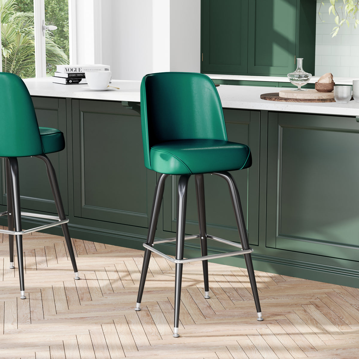 Metal Barstool with Swivel Bucket Seat