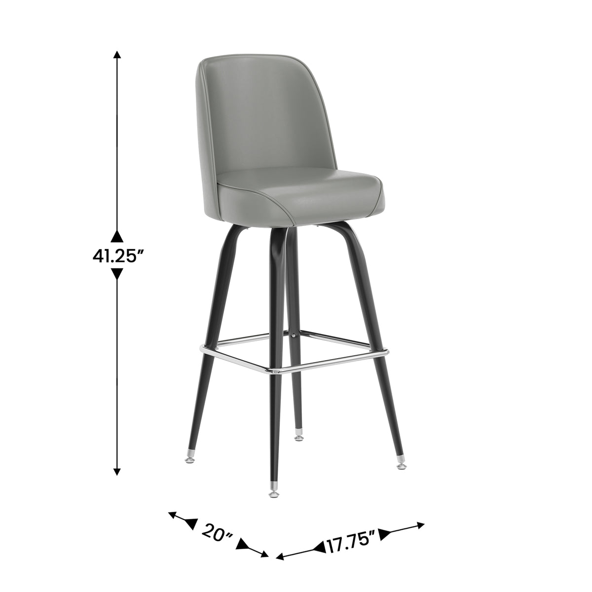 Metal Barstool with Swivel Bucket Seat