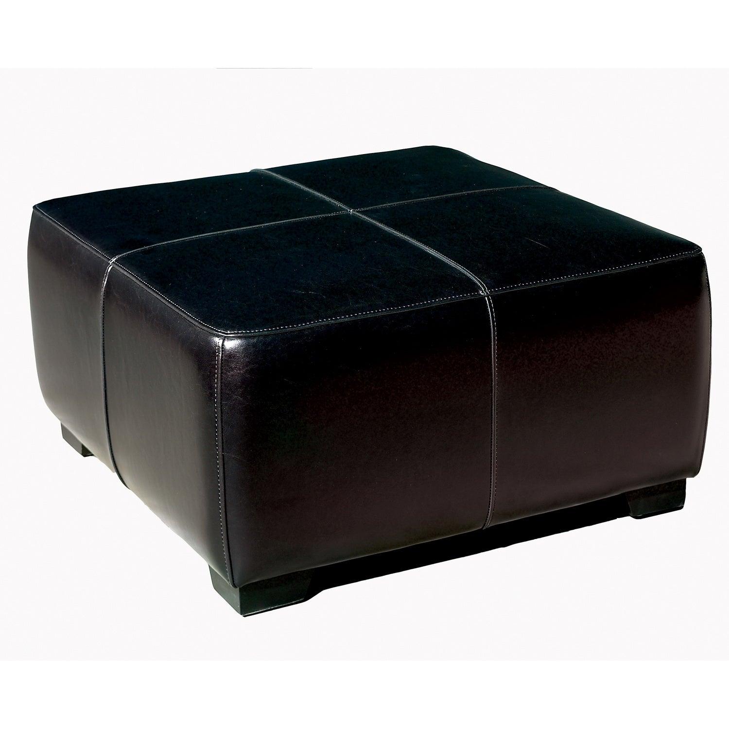 Faux Leather Square Ottoman Footstool
