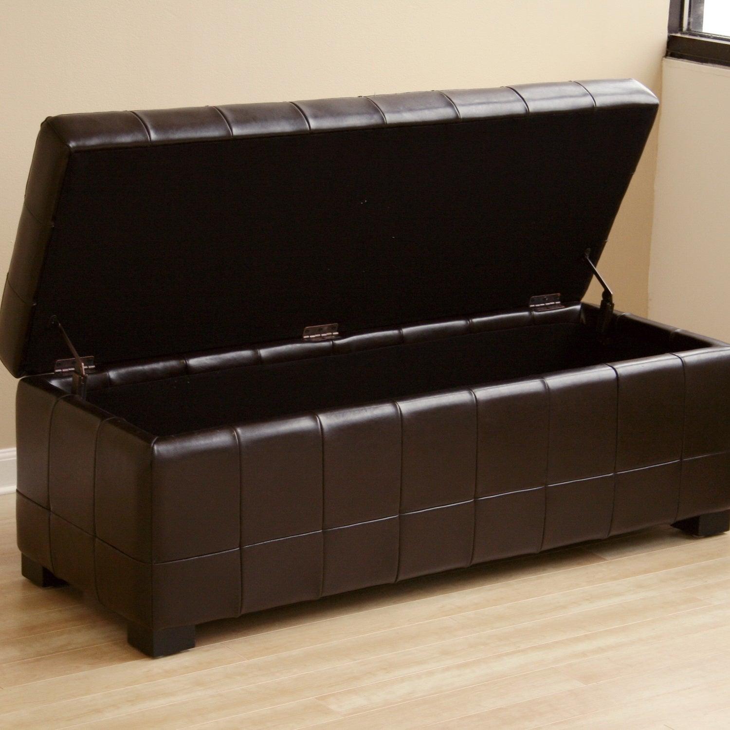 Faux Storage Bench Ottoman with Dimples