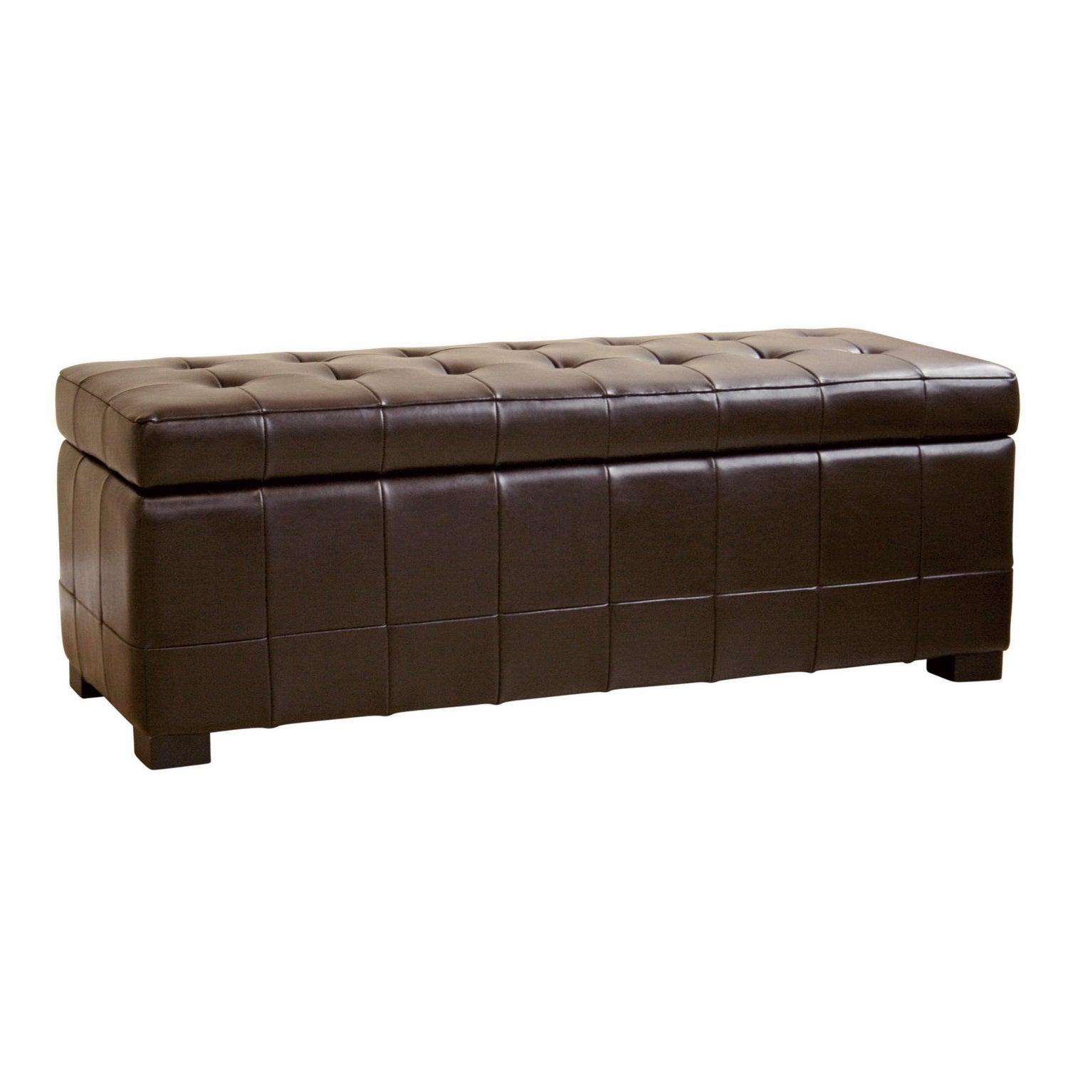 Faux Storage Bench Ottoman with Dimples