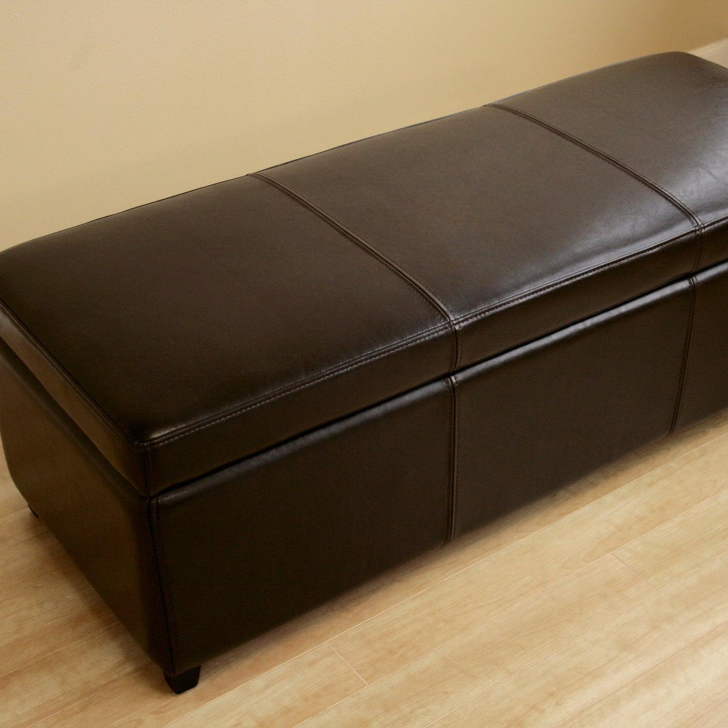 Faux Leather Storage Bench